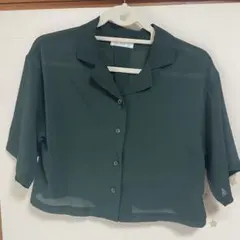 しまむら シアーシャツ 半袖 グリーン