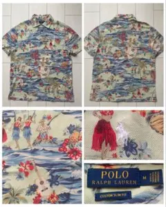 美品 POLO ラルフローレン 総柄 ALOHA アロハ リゾート ポロシャツ