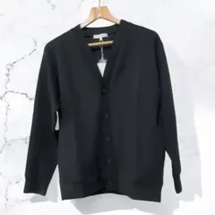 【THE SHOP TK】Vネック カーディガン サイドポケット 黒 Mサイズ