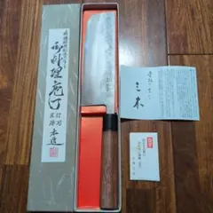 【新品未使用】小林工匠 御料理庖丁 手打ち 本造 三木刃物 箱・説明書付 新品未使用】小林工匠 御料理庖丁 手打ち 本造 三木刃物 箱・説明書付