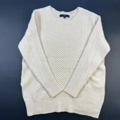極美品♪ロートレアモンlaf. アイボリー ケーブル編み ニット　M