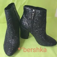 bershka ベルシュカ ラメ ブーツ 黒のサムネイル