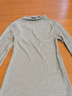 ZARA ラメニット 長袖トップス シルバー S