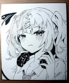 オリジナル 手描き オリキャラ アナログ イラスト 色紙