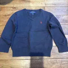 Polo Ralph Lauren ネイビー Vネックセーター 120/60