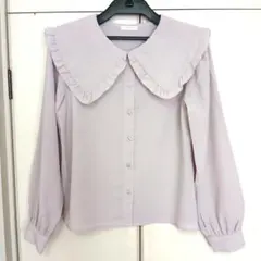 フリル襟長袖ブラウスのサムネイル