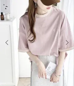 期間限定値下げ <JaVa ジャバコラボ>綿100%シルケット配色刺繍Tシャツ