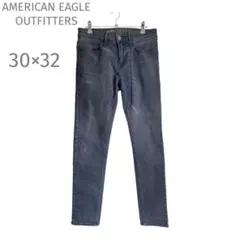 アメリカンイーグル【M】スキニー デニム メンズ 30×32 ストレッチ　黒のサムネイル