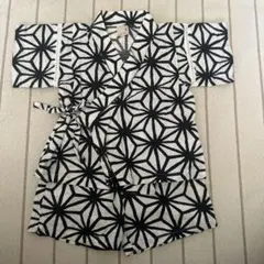 美品✨petit main モノクロ花柄甚平 ~80cm 匿名発送