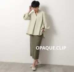 OPAQUE.CLIP バックフリルスキッパーシャツブラウス　サイズL