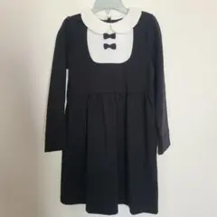 BeBe べべ　ブラックAラインドレス 白い襟付き