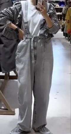 niko and… グレー デニム サロペット ゆったり