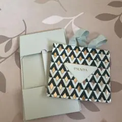 PRADA ギフト箱 中型 グリーン&紙袋付き