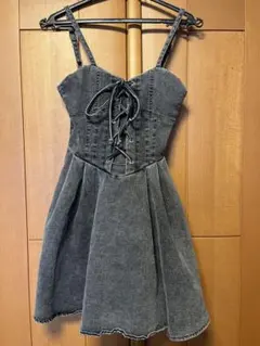 デニム　キャミワンピース ブラック