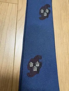 最高級ドミニクフランス　ネイビー刺繍ネクタイ
