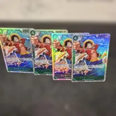 ワンピースカード モンキー・D・ルフィ 4枚セット - メルカリ