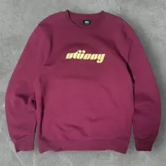 【人気】Stussy ステューシー 変形ロゴ センターロゴ刺繍 スウェット