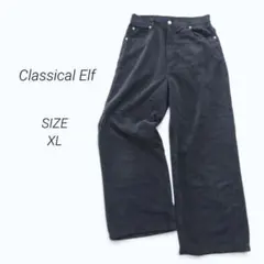 a5175▶クラシカルエルフ　コーデュロイワイドパンツ【XL】ブラック　大きい