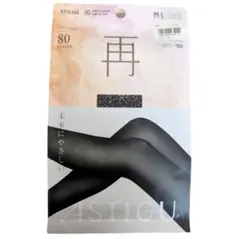 アツギ 【再】80デニール タイツ M-L ブラック リサイクル糸使用 ​​