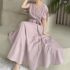 A809 24SS フレイアイディー カシュクールフレアコットンボイルワンピース