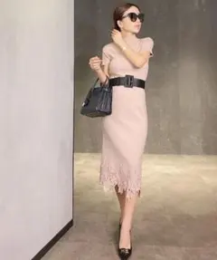 eimy istoire モチーフレースポイントニットワンピース