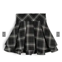 【即日発送】GRL インパン裏地付きチェック柄ティアードフレアミニスカート