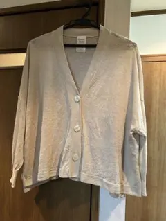 green label relaxing フレンチリネンVネック カーディガン