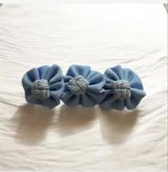 vintageヴィンテージ昭和レトロアンティーク花フラワー髪留めバレッタ水色