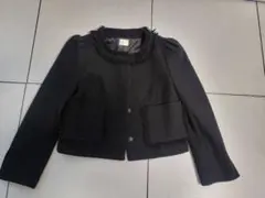 Liala×PG ノーカラーフリンジジャケット 黒 オケージョン