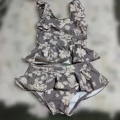 女の子用フリル花柄ビキニ水着セット 95cm以下