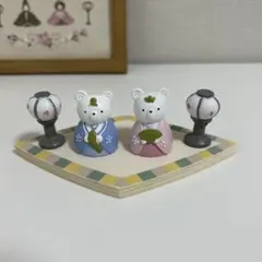 【新品】おひなさまセット♡ひな祭り　雛飾り5点　ひし形台　ナチュラルキッチン