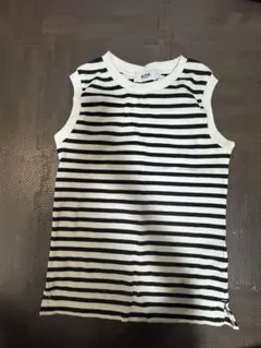 AZUL ノースリーブ Tシャツ M 白黒ストライプ