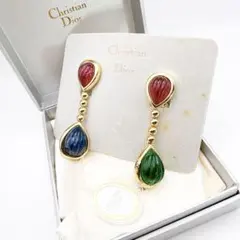 2988-1 保存箱付き✨Dior　イヤリング　CD ロゴ　希少　刻印
