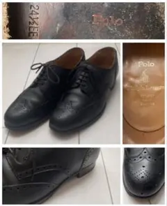 日本製 POLO Ralph Lauren ラルフローレン ウイング チップ 黒