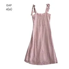 【GAP】ワンピース ロングワンピース リボンショルダー ピンク 総柄 1127