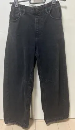 GU バレルレッグジーンズ ブラック　130