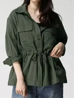 LAKOLE ラコレ　サファリシャツ　カーキ