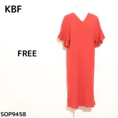 KBF ケービーエフ Vネックリブワンピース FREE
