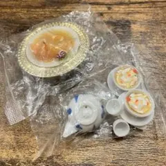 中華　ミニチュア 2点セット　デザートと茶器セット　フカヒレ　レトロ