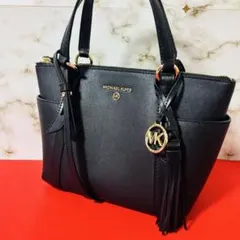 0052 MICHAEL KORS 金ロゴレザー 2way ショルダー バッグ
