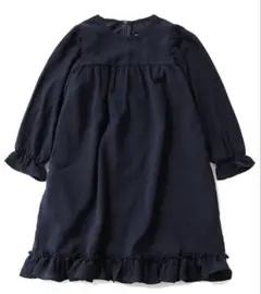 devirock フリル長袖ワンピース ネイビー 120