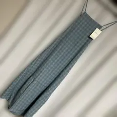 Ray Cassin ブルーとグリーン系チェック キャミワンピース