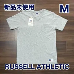 RUSSELL ラッセルアスレチック VネックTシャツ 半袖 グレー M 新品