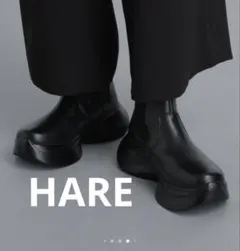 HARE ラメソックスデザインブーツ ブラック シルバー L 厚底 新品未