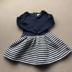 Petit Bateau ネイビー ストライプ ワンピース 100 4cm