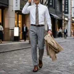 KANSAI YAMAMOTO HOMME ビジネススラックスグレー系 94cmのサムネイル