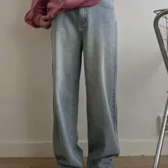 SHEIN DAZY ウォッシュド ストレートレッグジーンズ