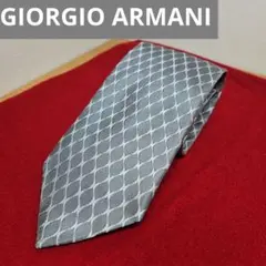 未使用級 GIORGIO ARMANI ネクタイ イタリア製 総柄 グレーのサムネイル