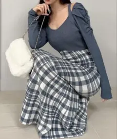 美品★RESEXXY ショルダーオープンマーメイドニットワンピース