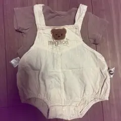 mignon クマ刺繍ロンパース